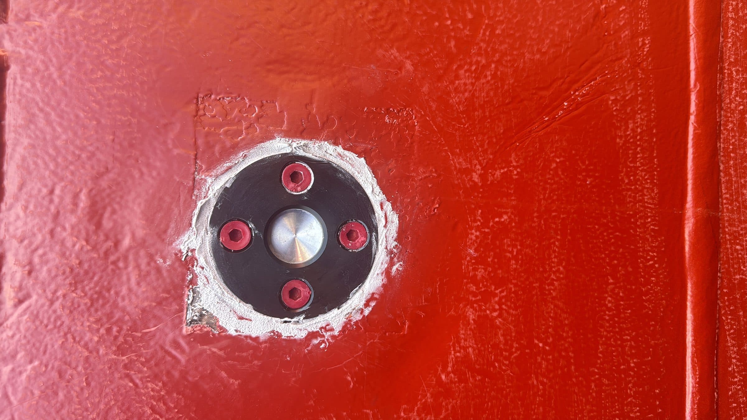 Hull-mounted ICCP reference electrode on a ship's hull
